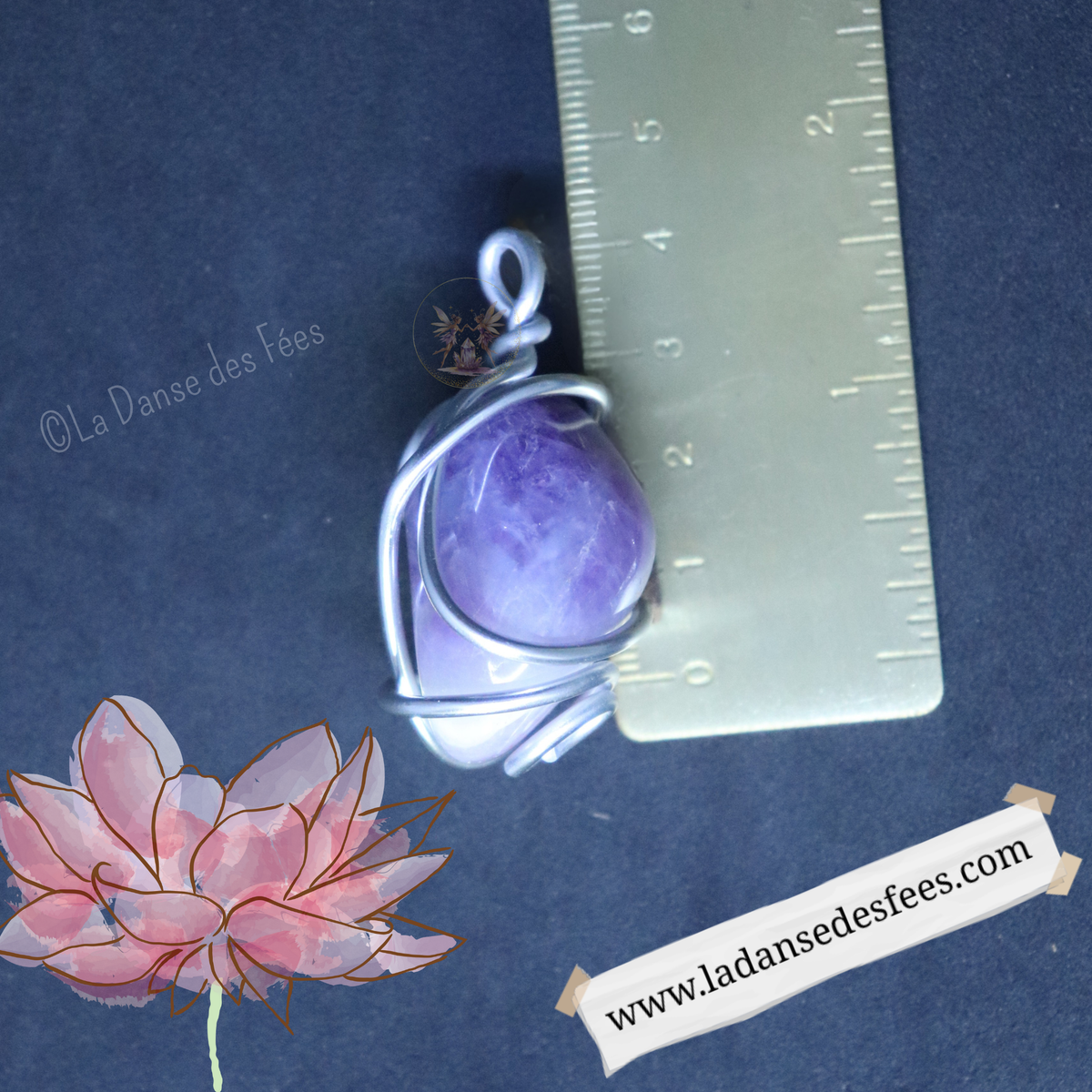 Pendentif d’Améthyste Rubannée
