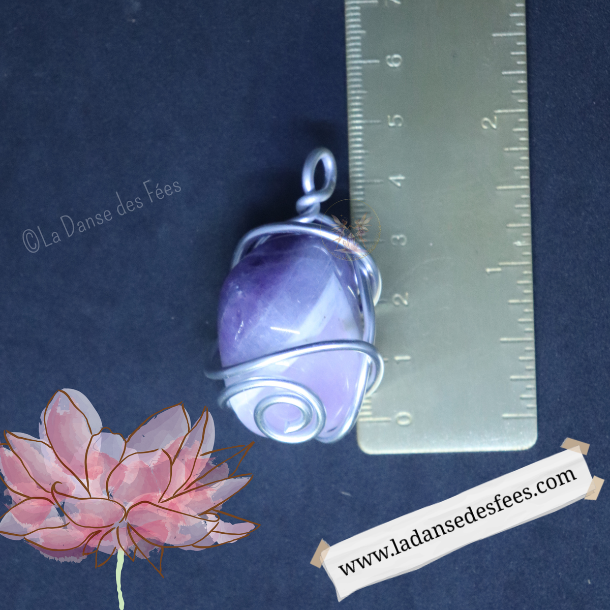 Pendentif d’Améthyste Rubannée